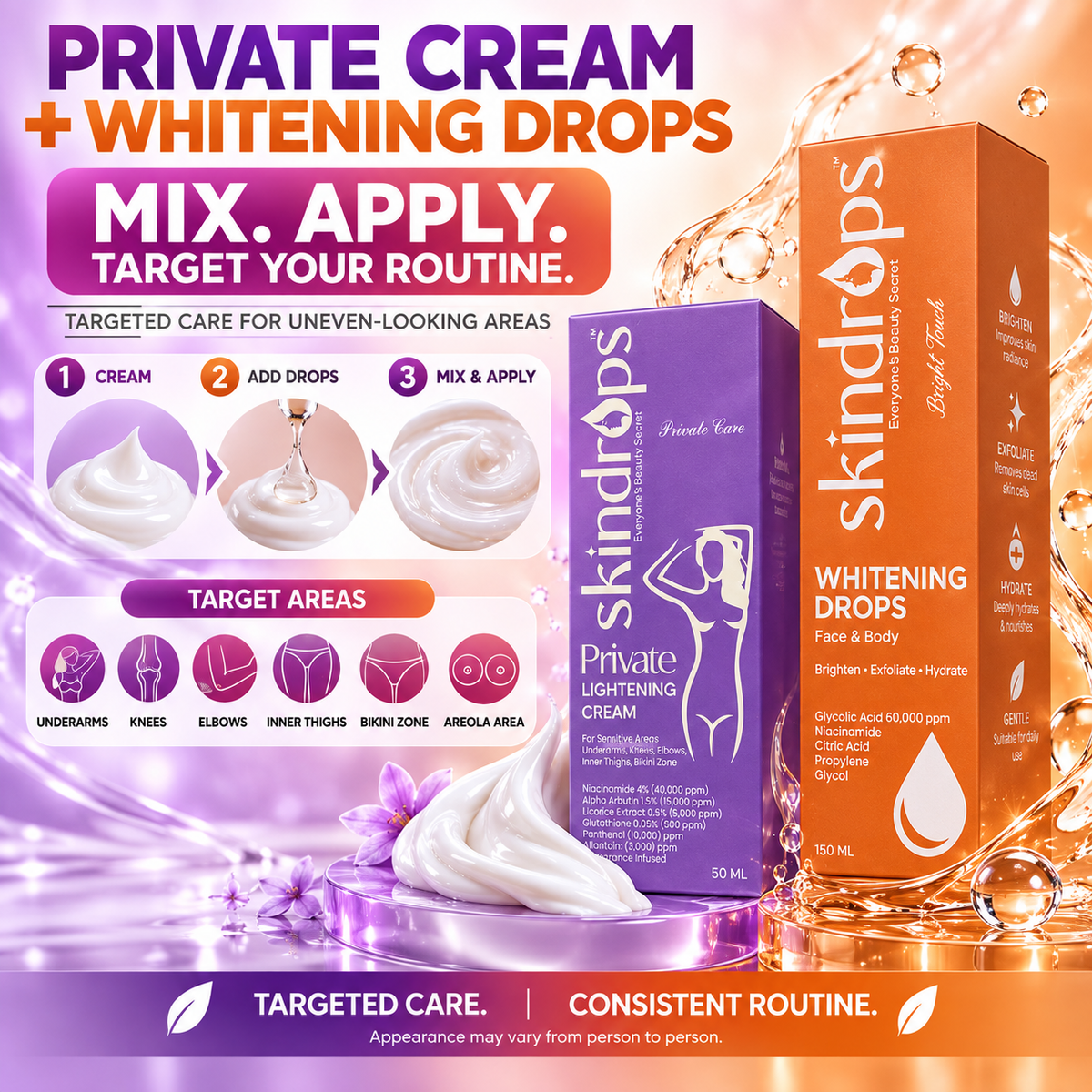 Private Parts Lightening Cream + Whitening Drops