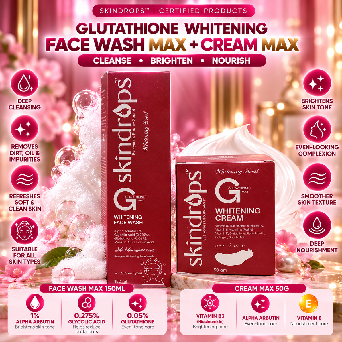 Whitening Night Cream+ Whitening Facewash
