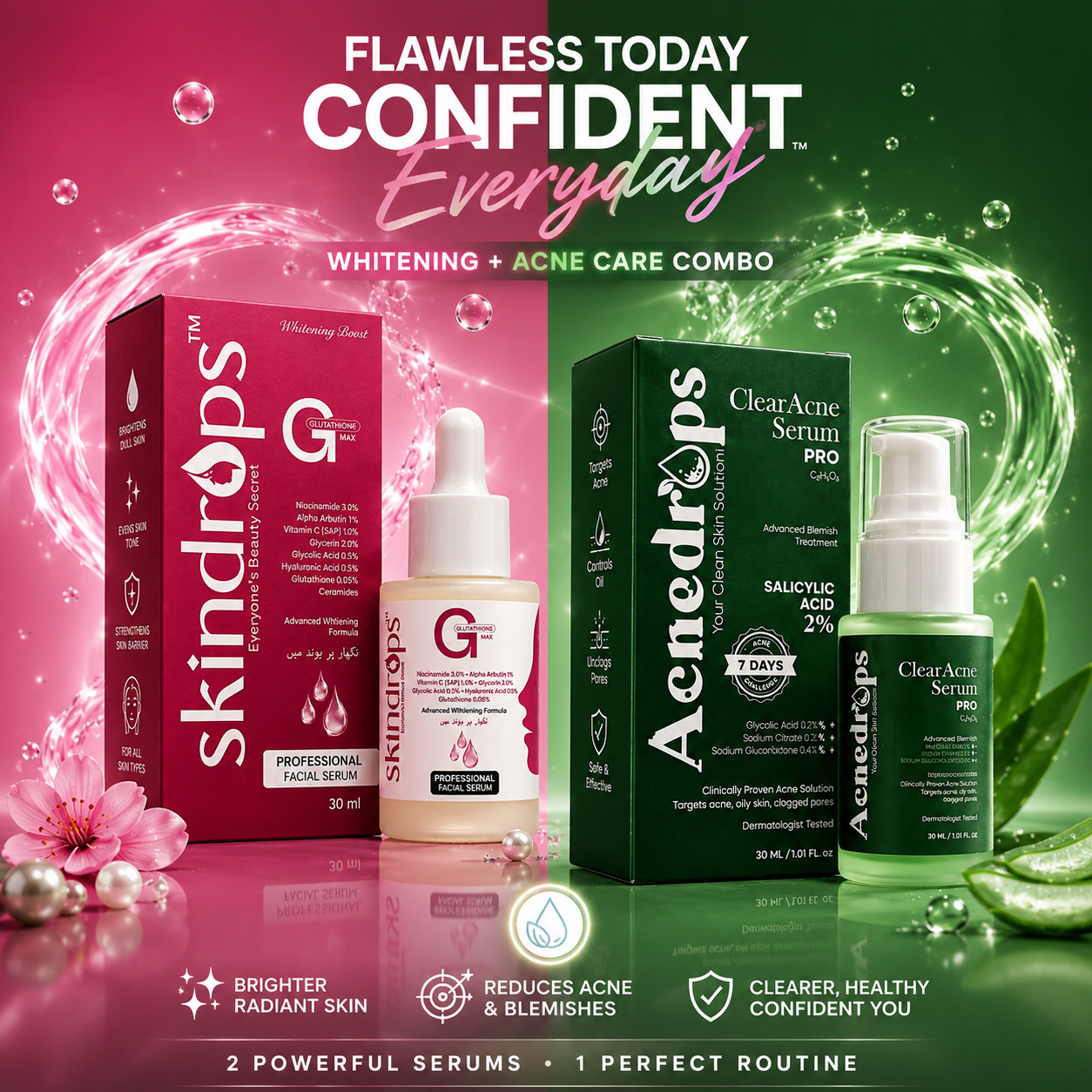 Skindrops Flawless Today™ Whitening + Acne Care Serum Duo