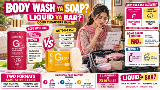 Body Wash vs Whitening Soap – Which Body Cleanser Should You Choose? Pakistan 2026