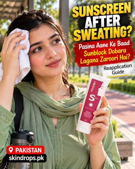 How Often Should You Reapply Sunscreen After Sweating in Pakistan? — skindrops.pk Pakistan editorial image