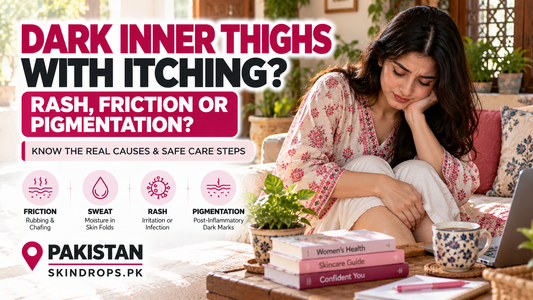 Dark inner thighs with itching in Pakistan – friction rash or pigmentation