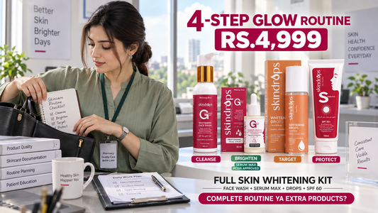 SKINDROPS Full Skin Whitening Kit Price in Pakistan – Is the 4-Step Routine Worth Rs.4,999?