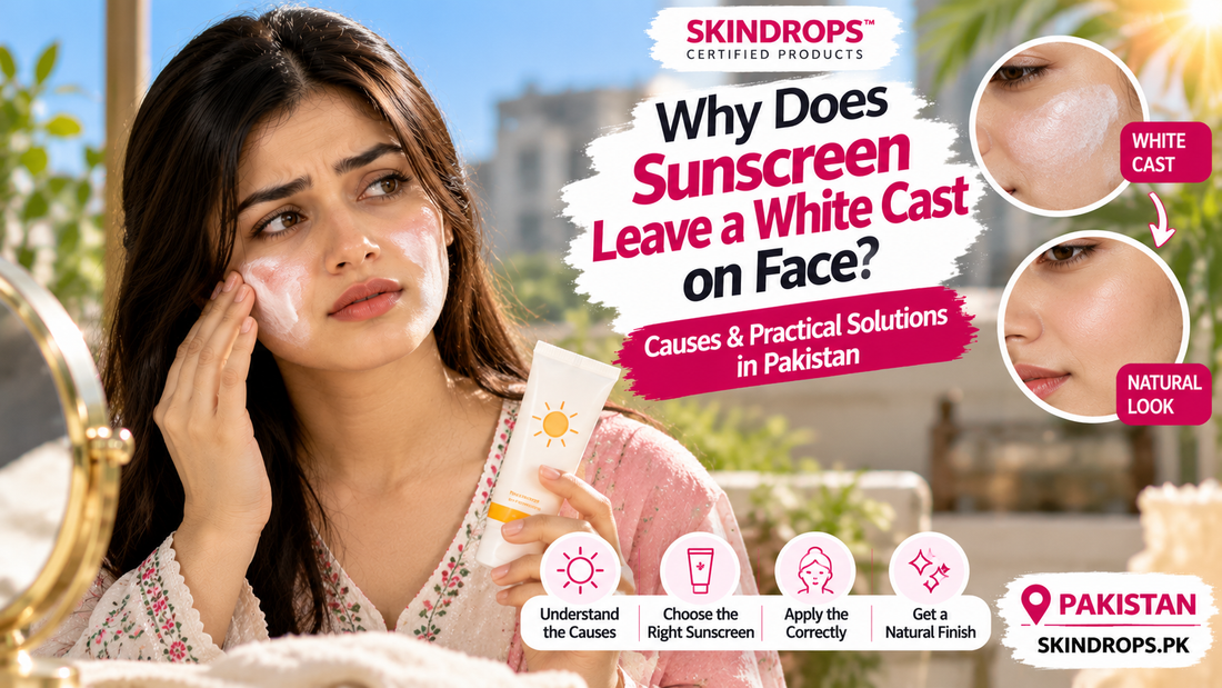 Why sunscreen leaves a white cast on face in Pakistan