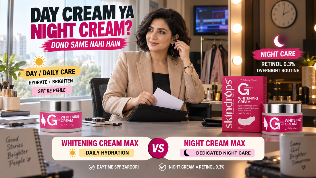 SKINDROPS Whitening Cream MAX vs Night Cream MAX – Which One Should You Use in Pakistan?