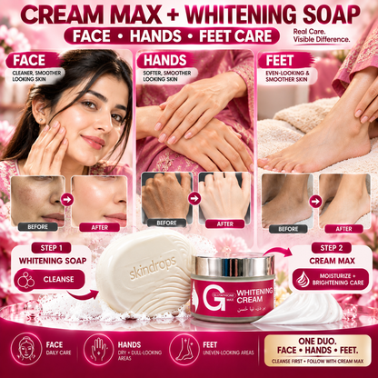Glutathione Whitening Cream MAX + Whitening Soap