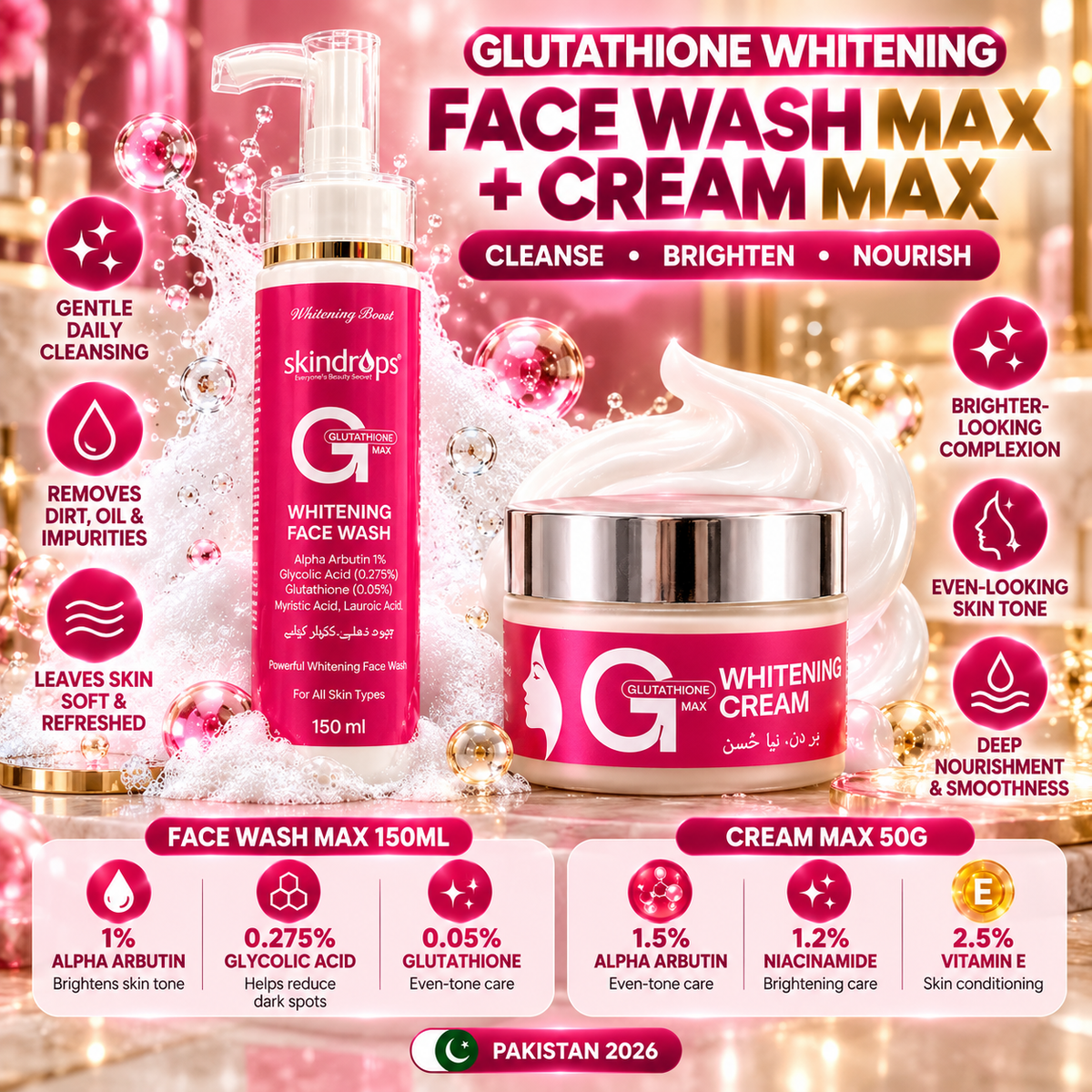 Whitening Night Cream+ Whitening Facewash