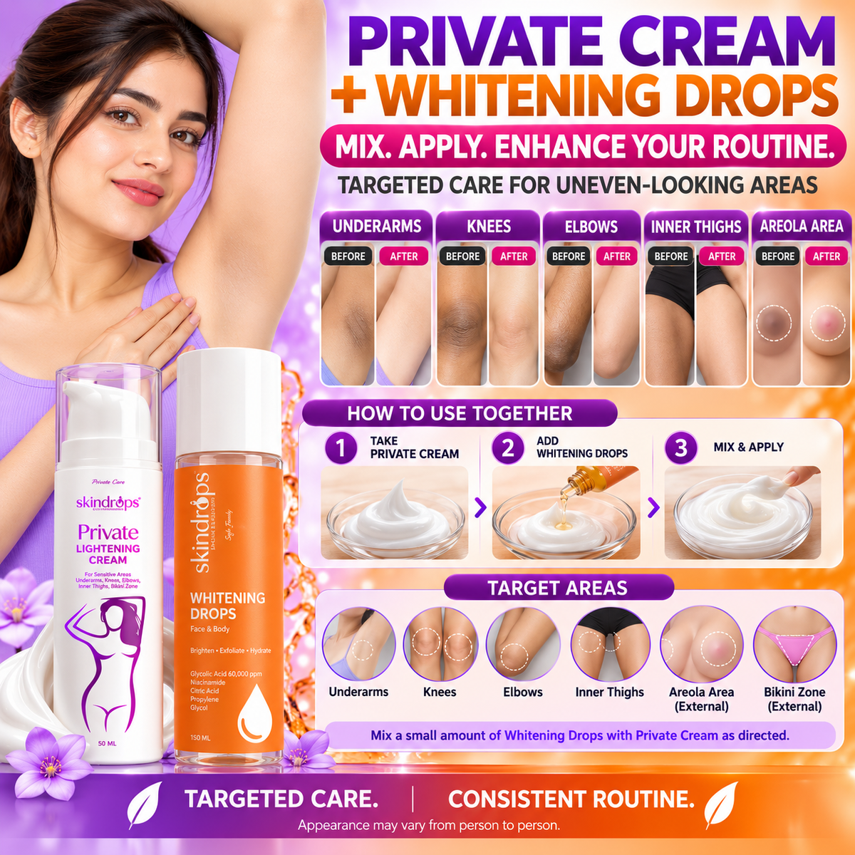 Private Parts Lightening Cream + Whitening Drops