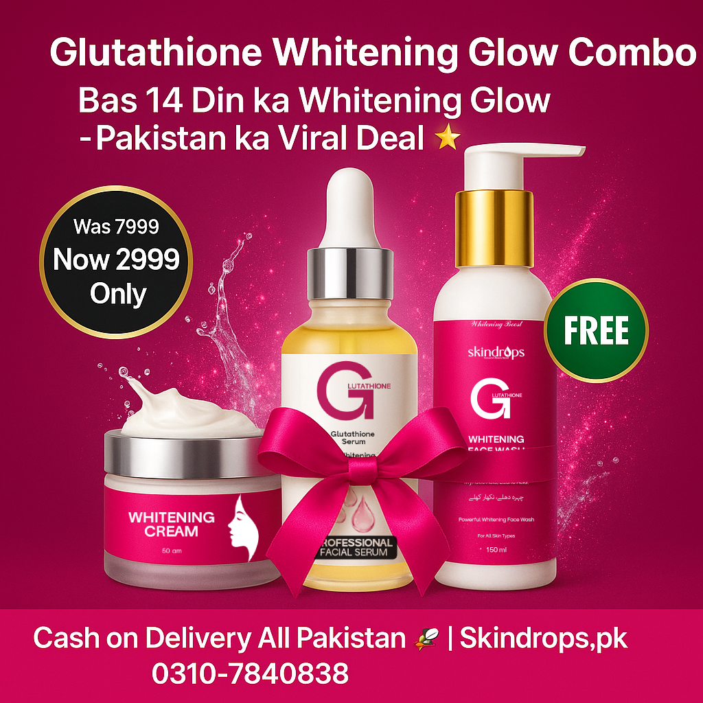Glutathione Whitening Serum + Cream Combo with FREE Whitening Facewash