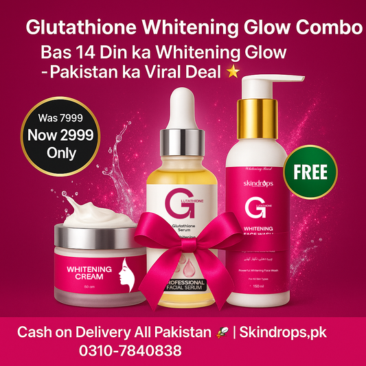 Glutathione Whitening Serum + Cream Combo with FREE Whitening Facewash
