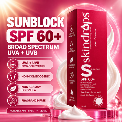 Sunblock SPF 60+ 120ML – Broad Spectrum UVA + UVB