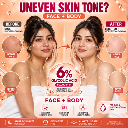 Whitening Drops for Face & Body 150ML – Glycolic Acid 6%