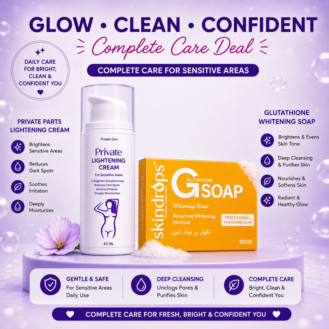 Private Parts Lightening Cream + Whitening Soap Combo