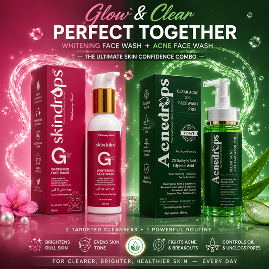 Skindrops Glow & Clear™ Whitening + Acne Face Wash Duo