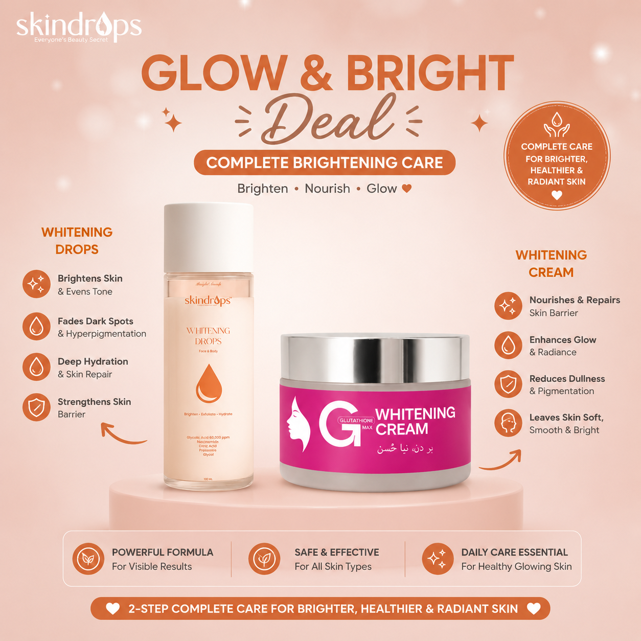 SkinDrops Glow Boost Duo | Whitening Drops + Whitening Cream
